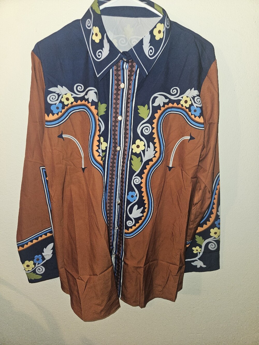 Unbranded Mens Long Sleeve Cowboy Shirt Size 3xl